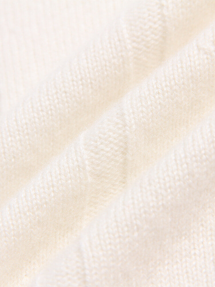 Kids Ivory Button-Up Cashmere Sweater Vest with Bow